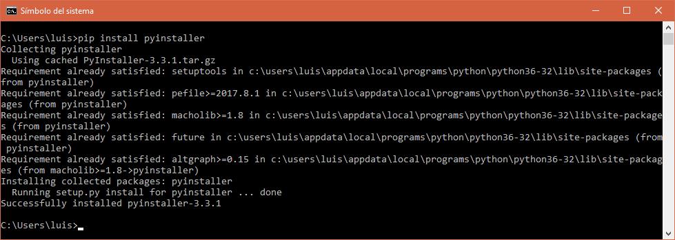 Instalar PyInstaller para empaquetar o generar archivos ejecutables en Python