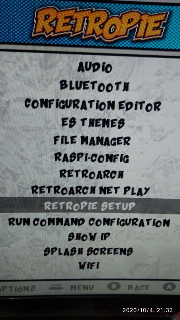 Elegir RetroPie setup desde Emulation Station