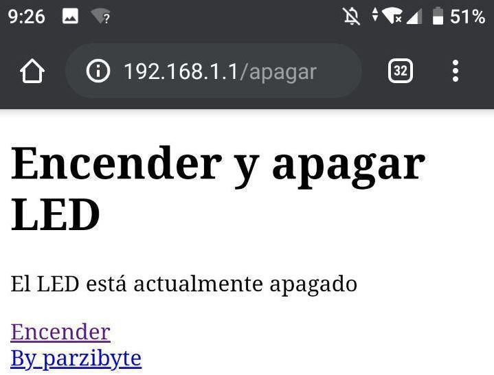 LED apagado - Opción para encender con WiFi