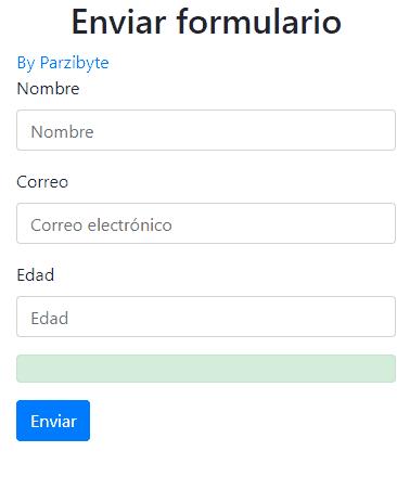 Formulario enviado a PHP usando Ajax, diseño Bootstrap 4