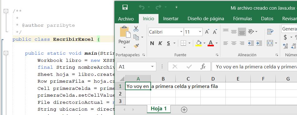 Libro de Excel creado con Java y Apache POI