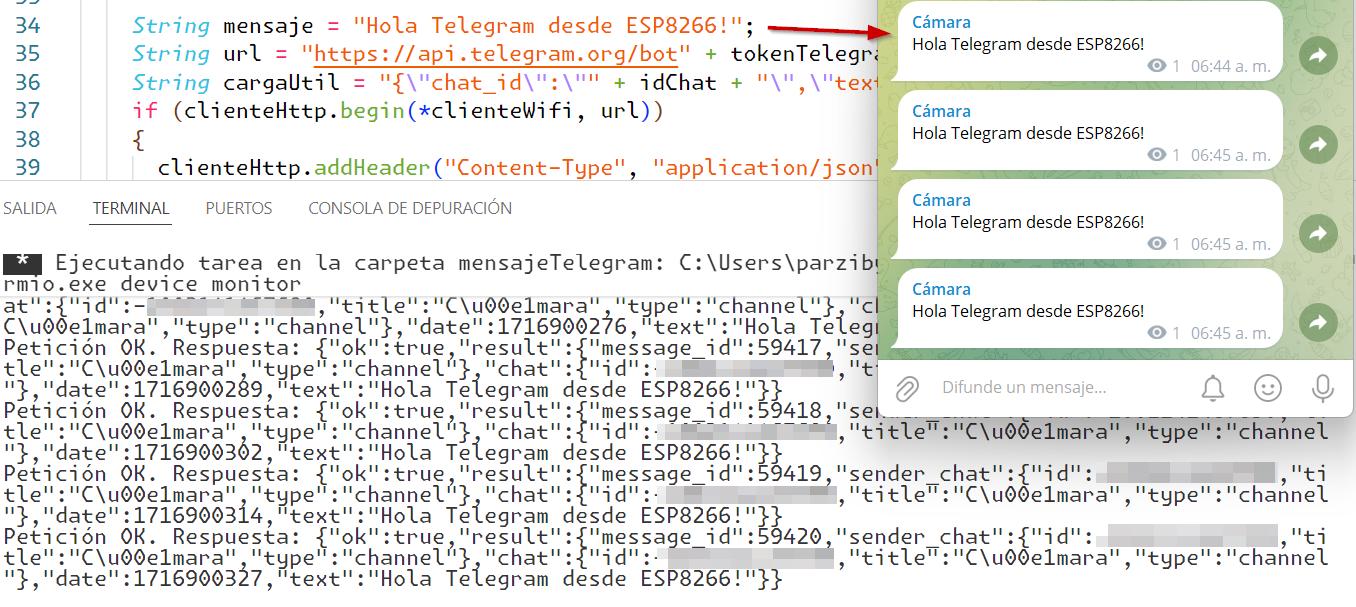 NodeMCU ESP8266 y Bot de Telegram - Enviar mensaje
