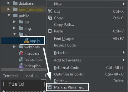 Excluir archivo en PhpStorm