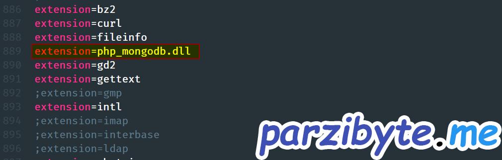 Añadir extensión de mongodb a php ini