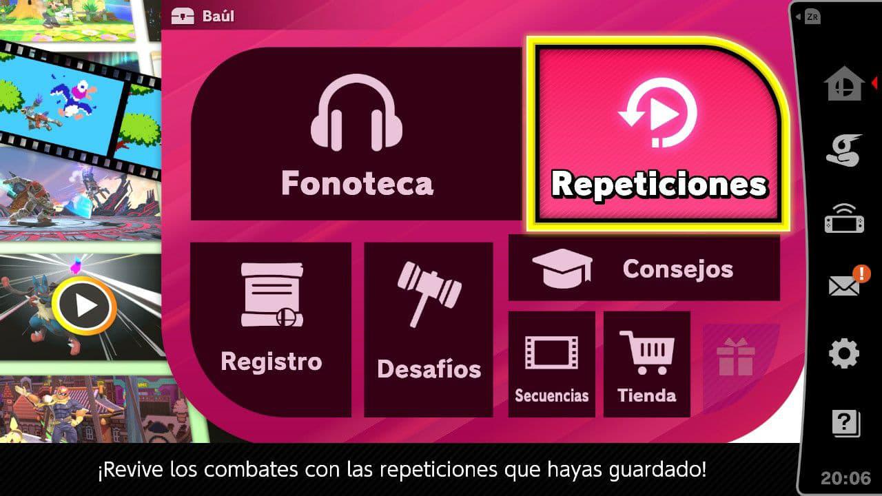 Abrir las repeticiones