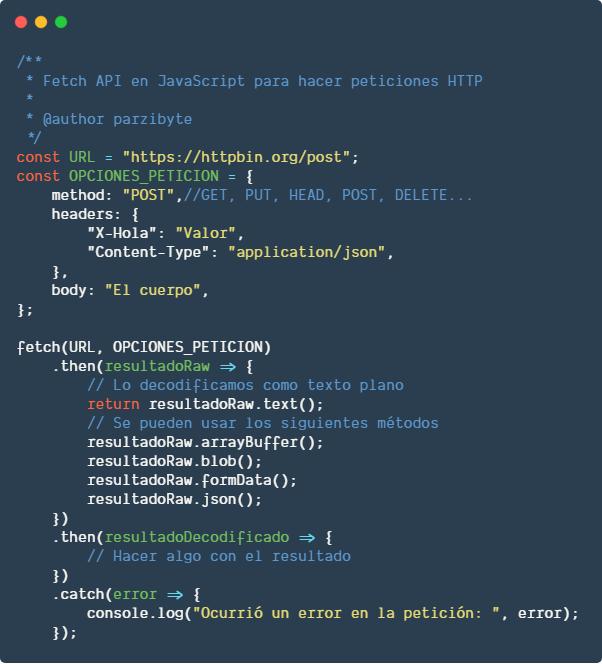 Anatomía de fetch API en JavaScript - Peticiones HTTP y AJAX