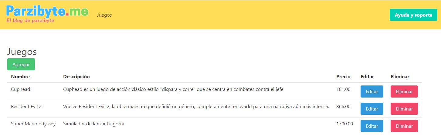 Listar juegos en tabla HTML usando Python, MySQL y Flask