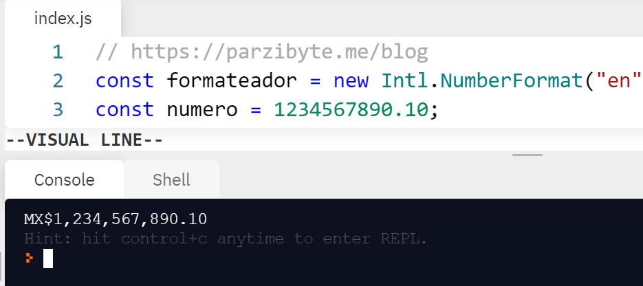 Formatear dinero en JavaScript