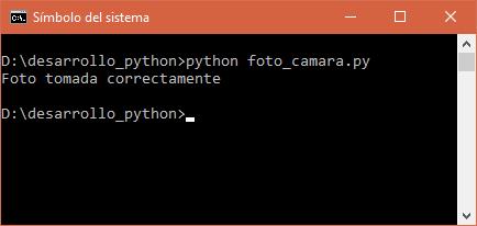 Tomar foto con Python y cámara web | Ejecución