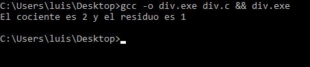Uso de la función div en C: obtener cociente y residuo en un paso