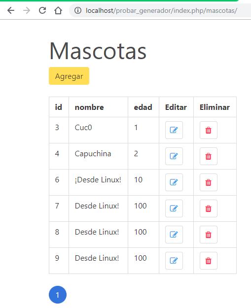 CRUD de mascotas generado