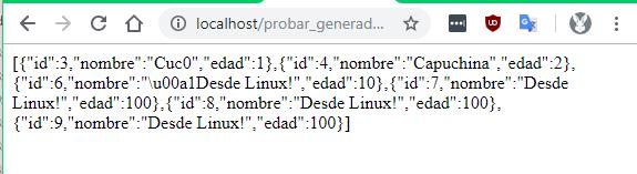 Mascotas como JSON
