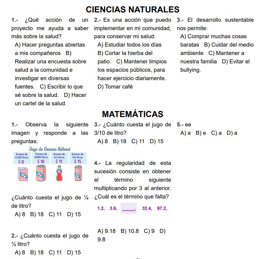 Preguntas separadas por materias en sistema generador de exámenes y calificaciones