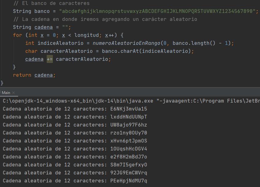 Crear cadena aleatoria en Java