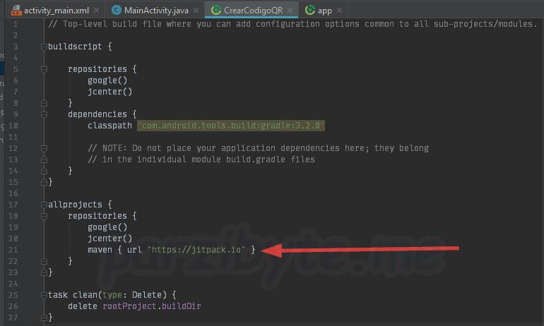 Agregar jitpack a Android Studio