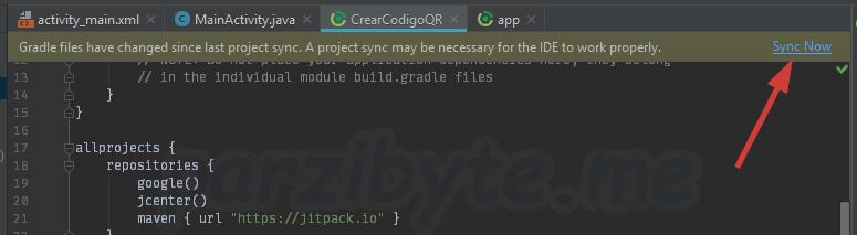Sincronizar gradle