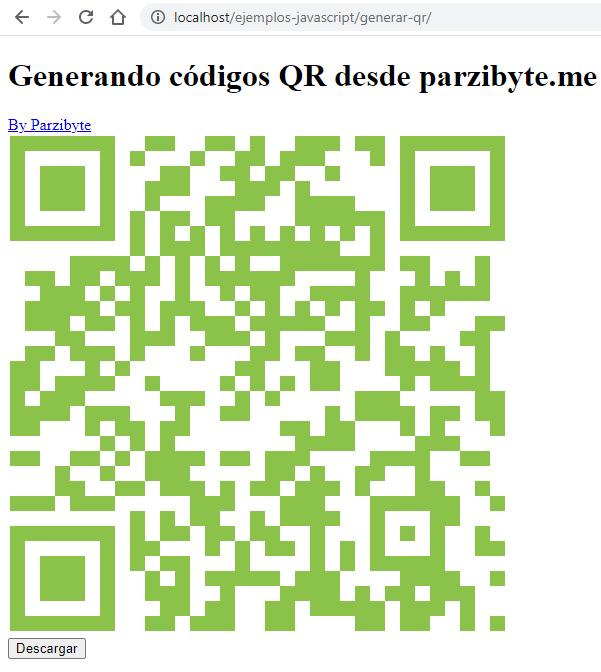 Código QR con HTML y JS - Descargar como imagen