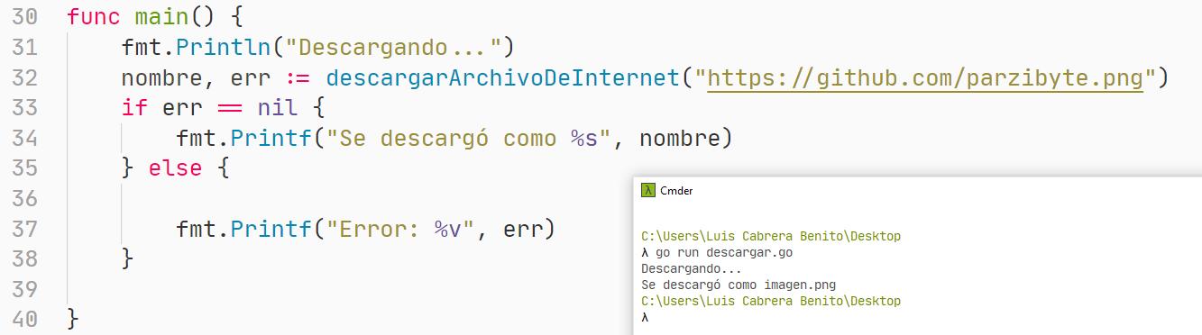 Descargar archivo por URL usando Go Golang