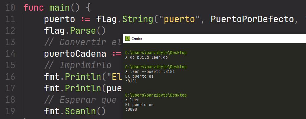 Leer argumentos de línea de comandos con Go y flag