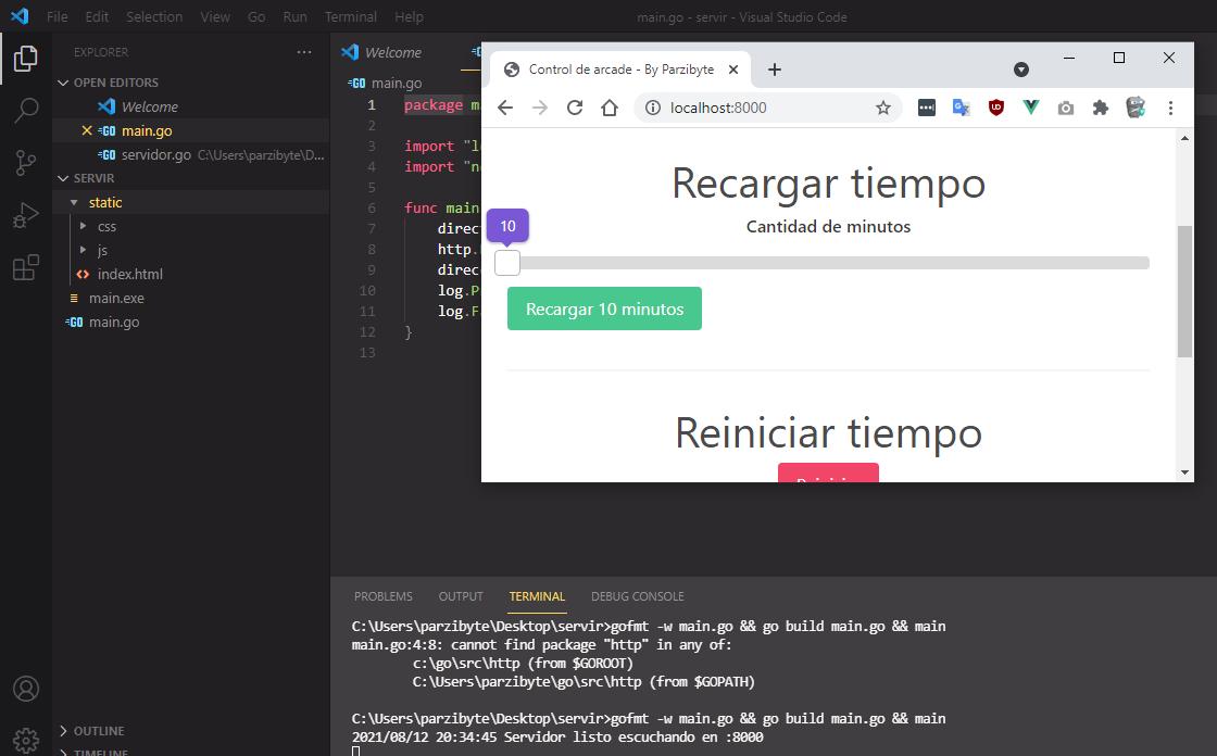 Servir carpeta con Go y http