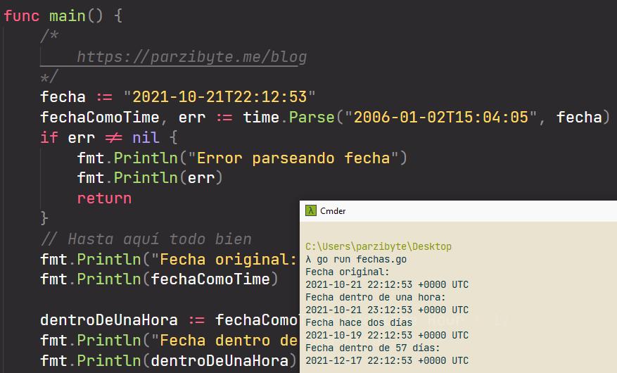 Sumar y restar tiempo a fechas con Go
