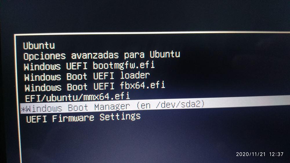 Windows como primera opción en dual boot