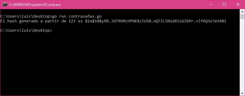 Hashear contraseña en Go
