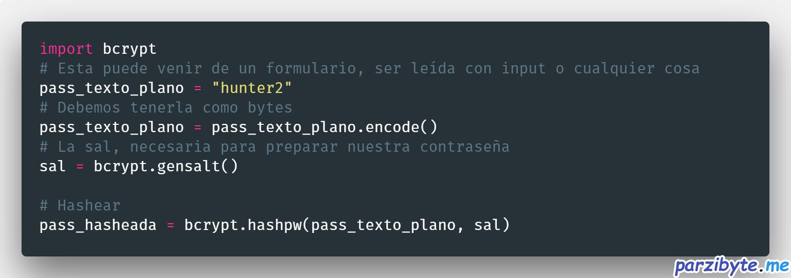 Hashear contraseñas en Python usando bcrypt