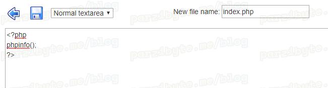 Crear nuevo archivo con phpinfo