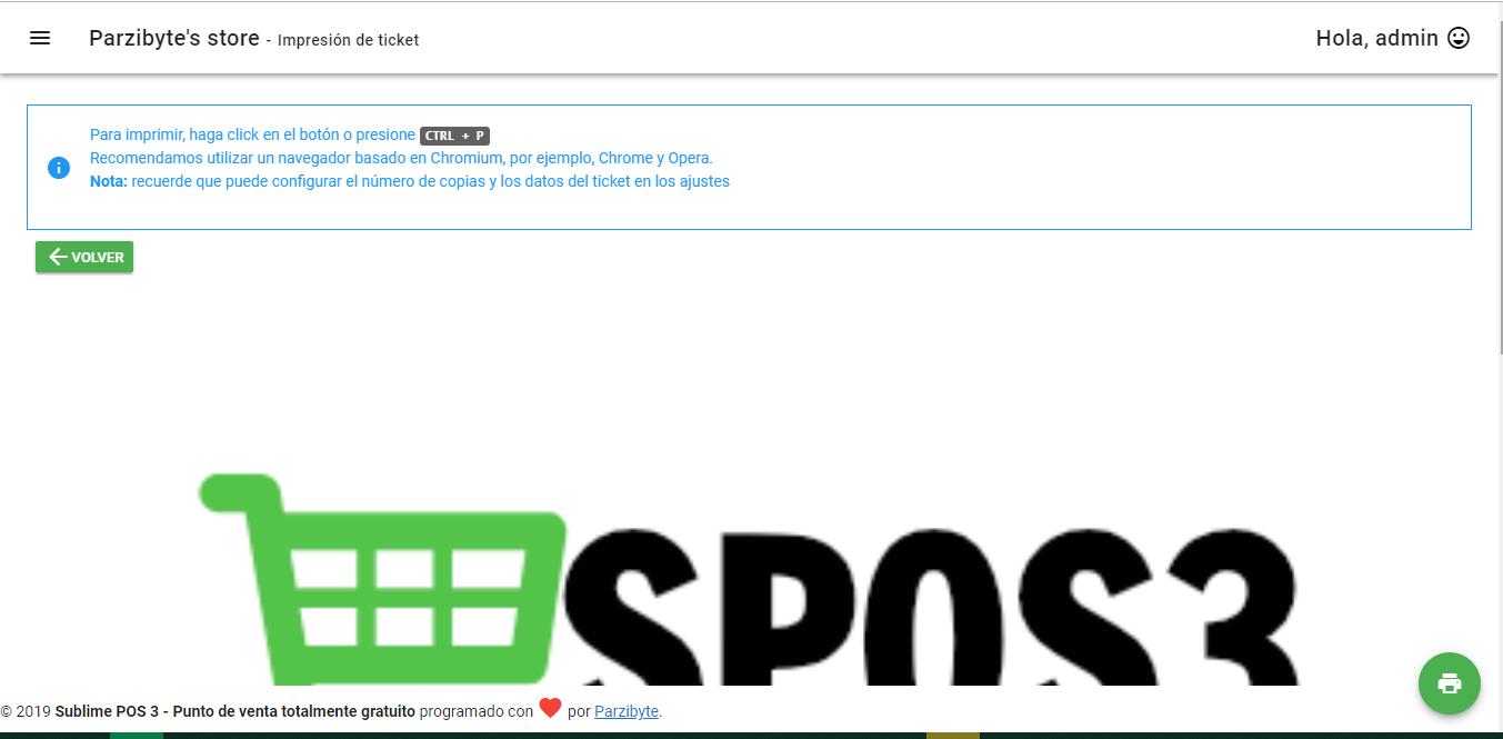 Vista previa de impresión de ticket