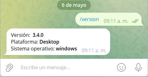 Impresora térmica con Bot de Telegram - Consultar versión de plugin