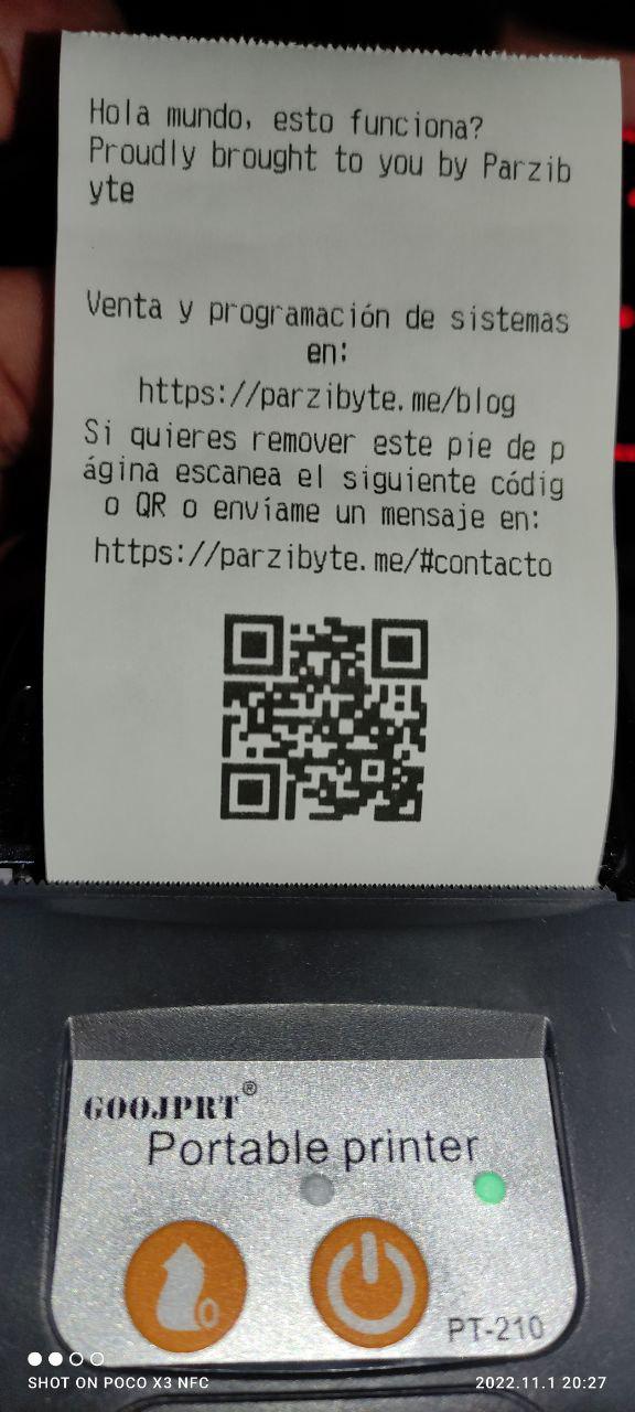 Recibo impreso desde Android con APK Java