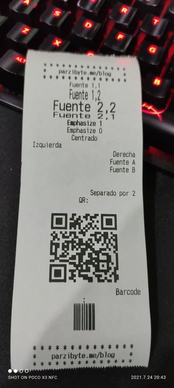 Ticket impreso desde JavaScript con Linux