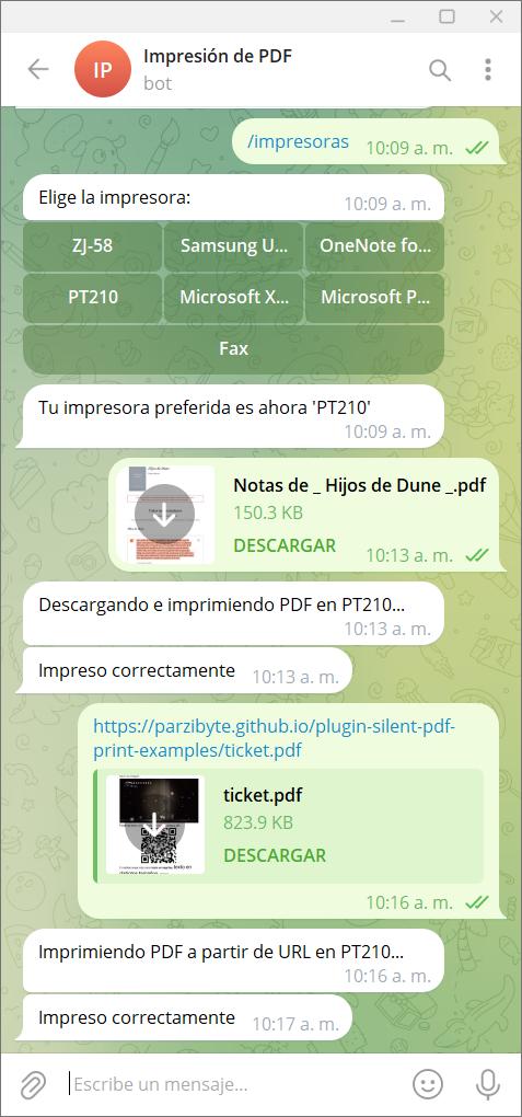 Bot de Telegram para imprimir PDF desde cualquier lugar