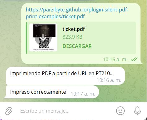 Imprimir PDF de internet a partir de su URL enviándolo al Bot de Telegram