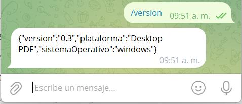 Versión del plugin de impresión PDF desde Bot de Telegram