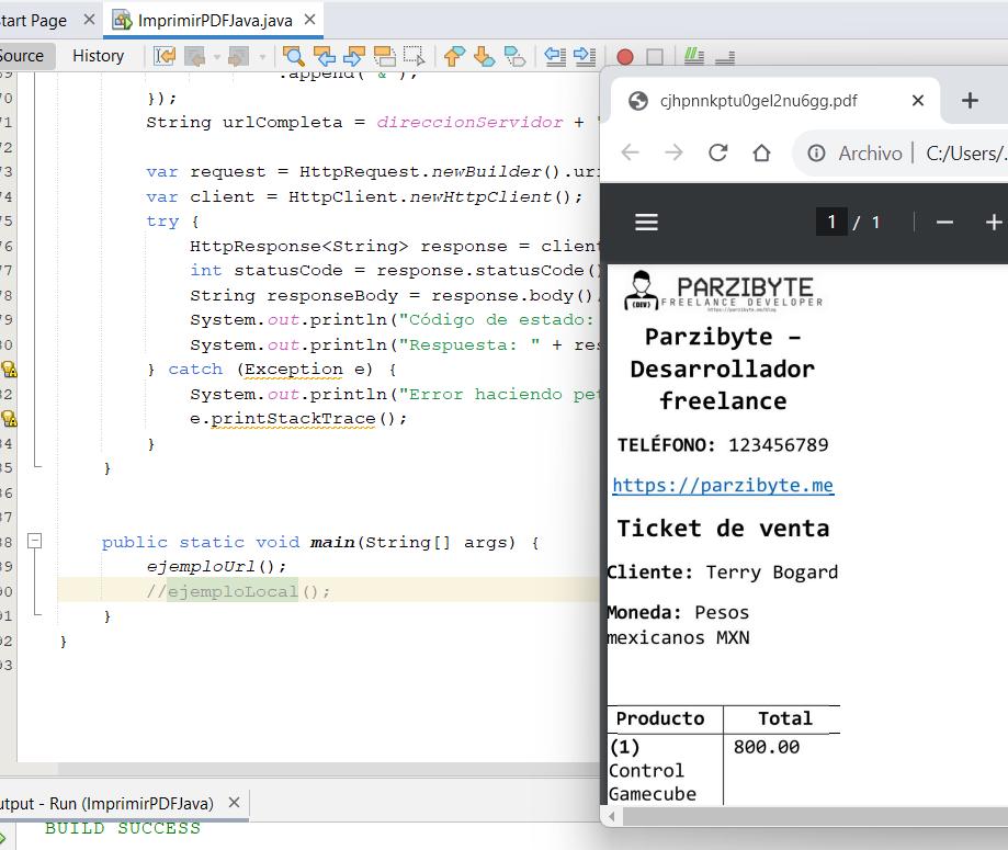 PDF impreso con Java