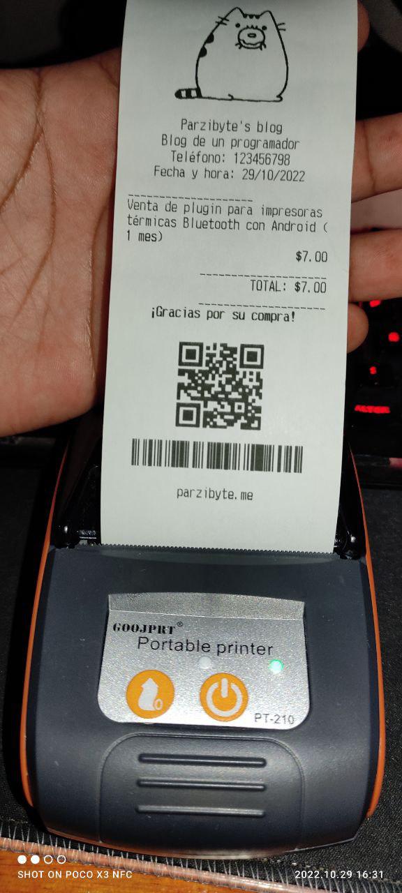 Imprimir en impresora térmica conectada por Bluetooth en Android desde JavaScript
