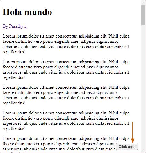 Botón flotante en esquina - Insertado con JavaScript