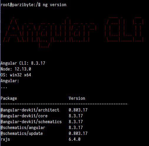 Versión de angular con ng version