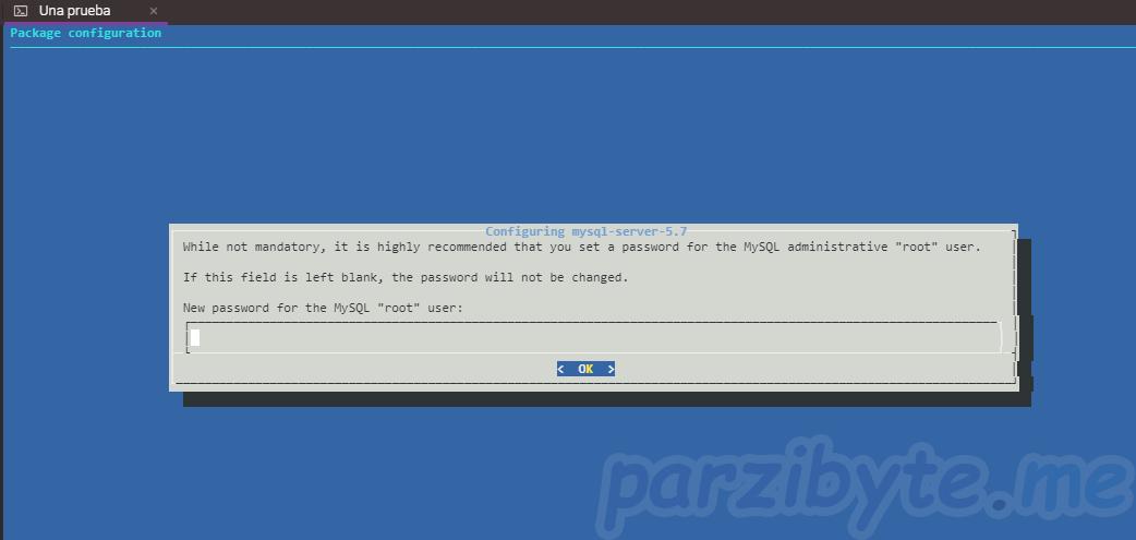 Paso 3 - Configurar contraseña de root