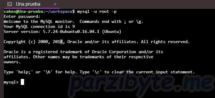 Paso 6 - Iniciar sesión con MySQL