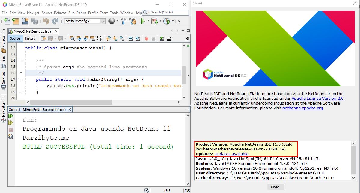Hola mundo en NetBeans 11