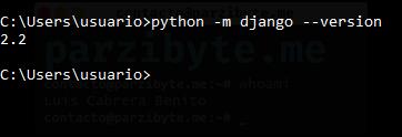 2 - Comprobar versión de Django instalada