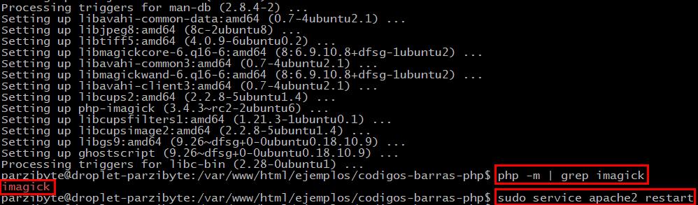 Instalando imagick para PHP, comprobando y reiniciando