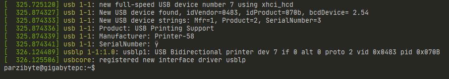 Impresora térmica detectada en Linux