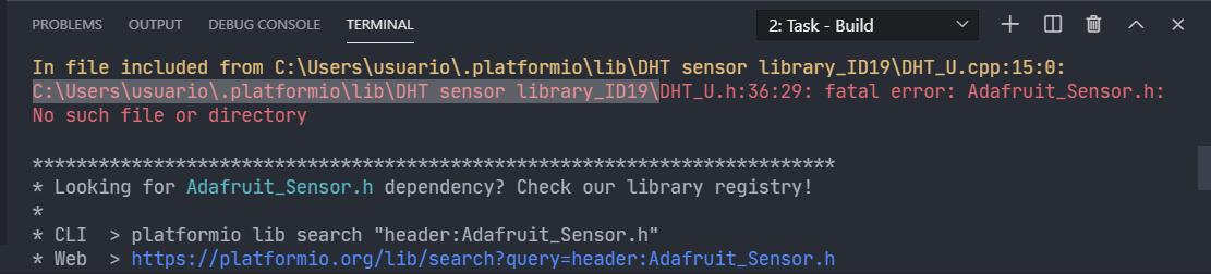 Adafruit\_Sensor.h no encontrado