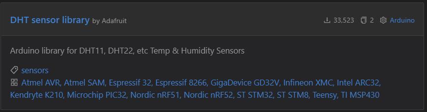 Instalar DHT sensor library por Adafruit - Para DHT22