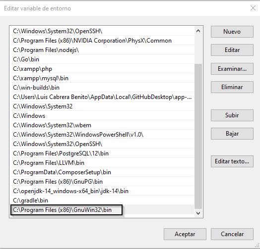 Agregar make a PATH de Windows
