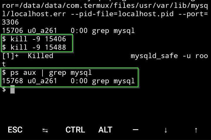 Detener servidor de MySQL